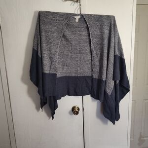 Women's Gray and Dark Blue Sweater (Shawl))